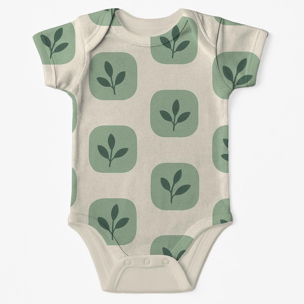 Quiet Canopy Tile Drift baby bodysuits for newborns