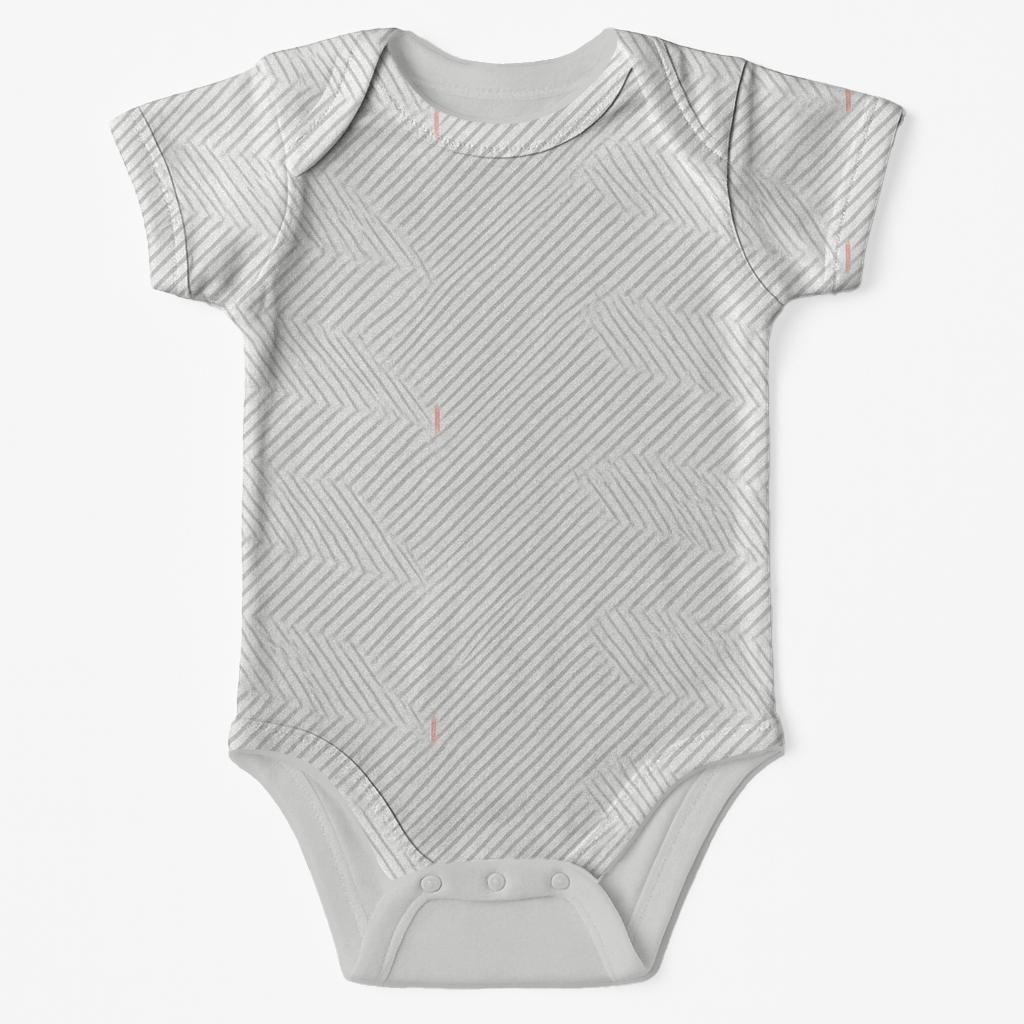 Soft Step Moire Lines kimono style baby bodysuits