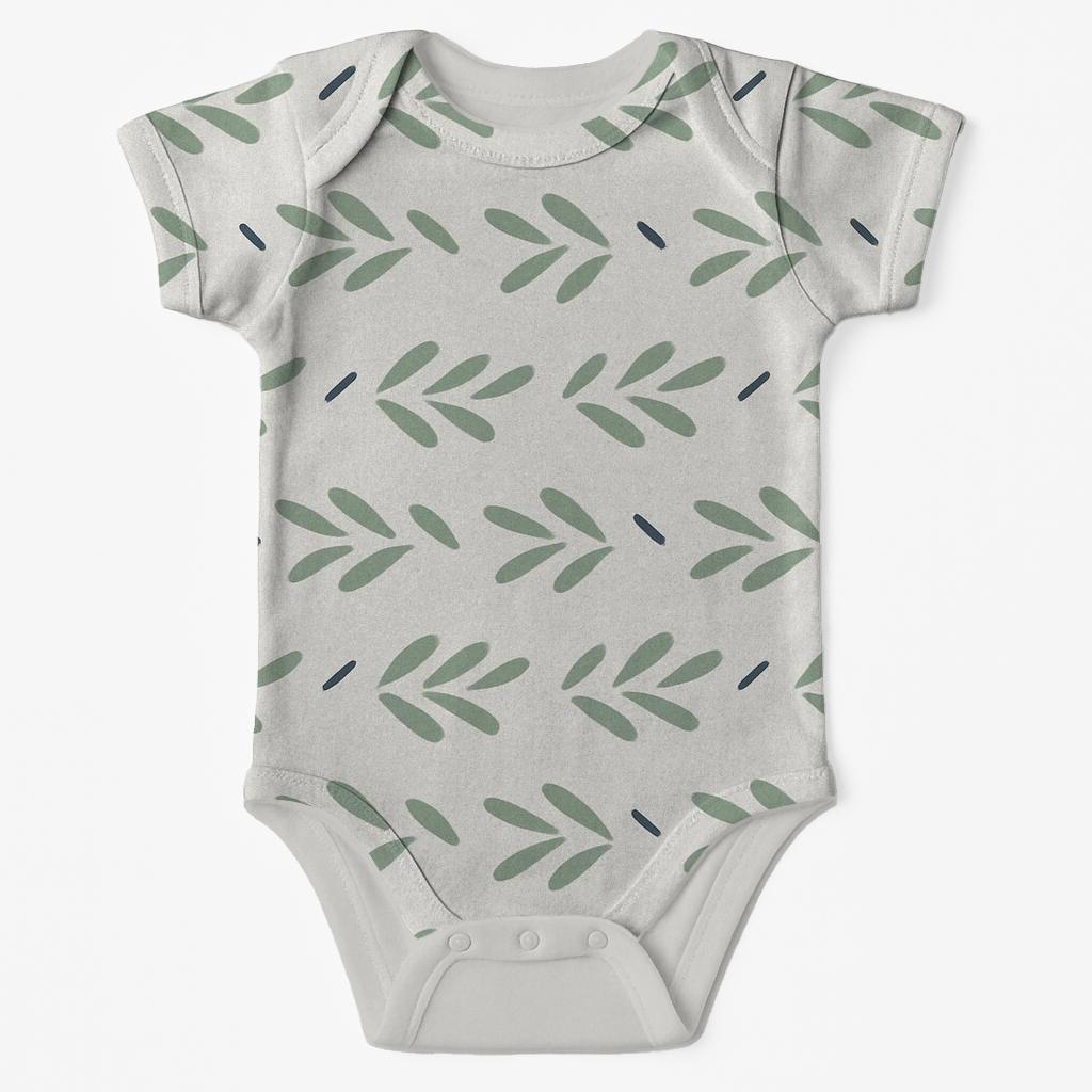Soft Frond Banding Field soft cotton baby bodysuits
