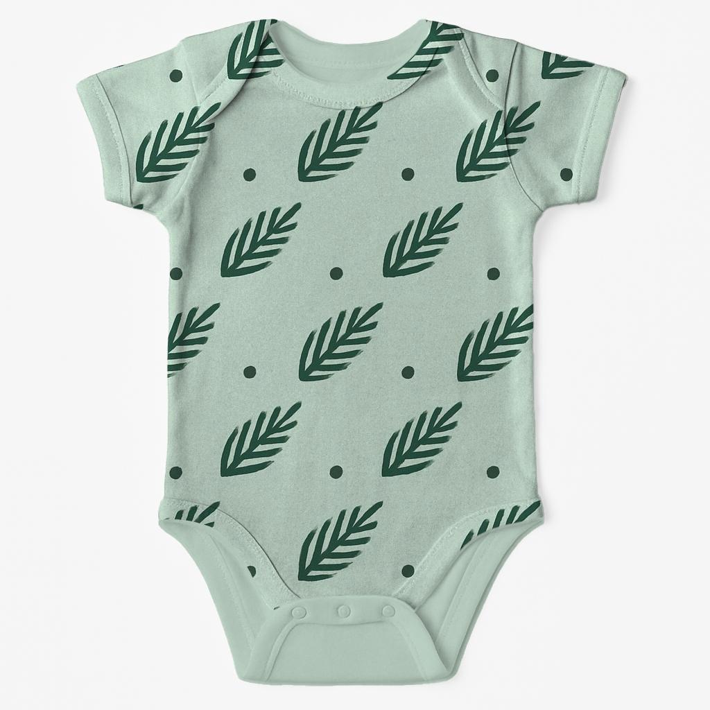 Leaf Hatch Step Pattern personalized infant bodysuits