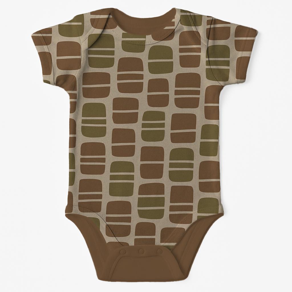Bark Fragment Mosaic Calm sleeveless baby bodysuits