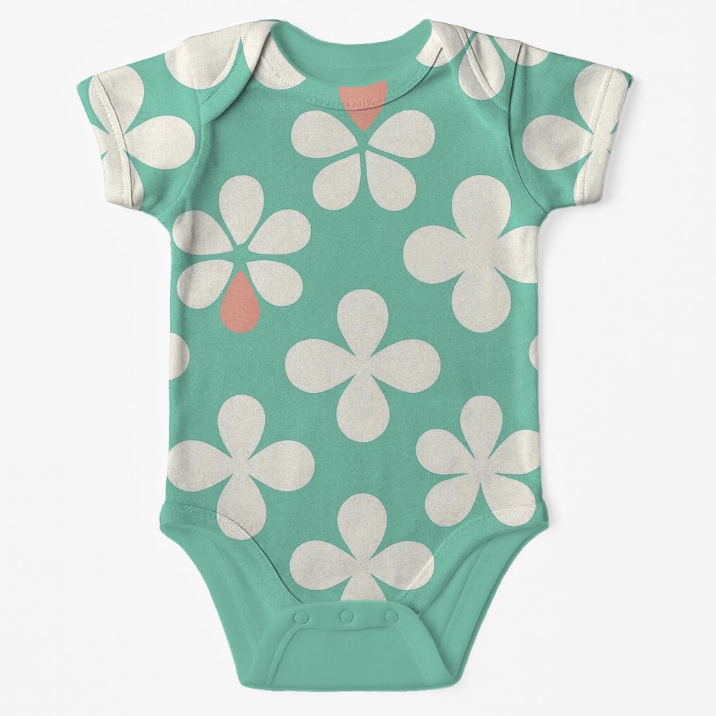 Petal Tile Modulo soft cotton baby bodysuits