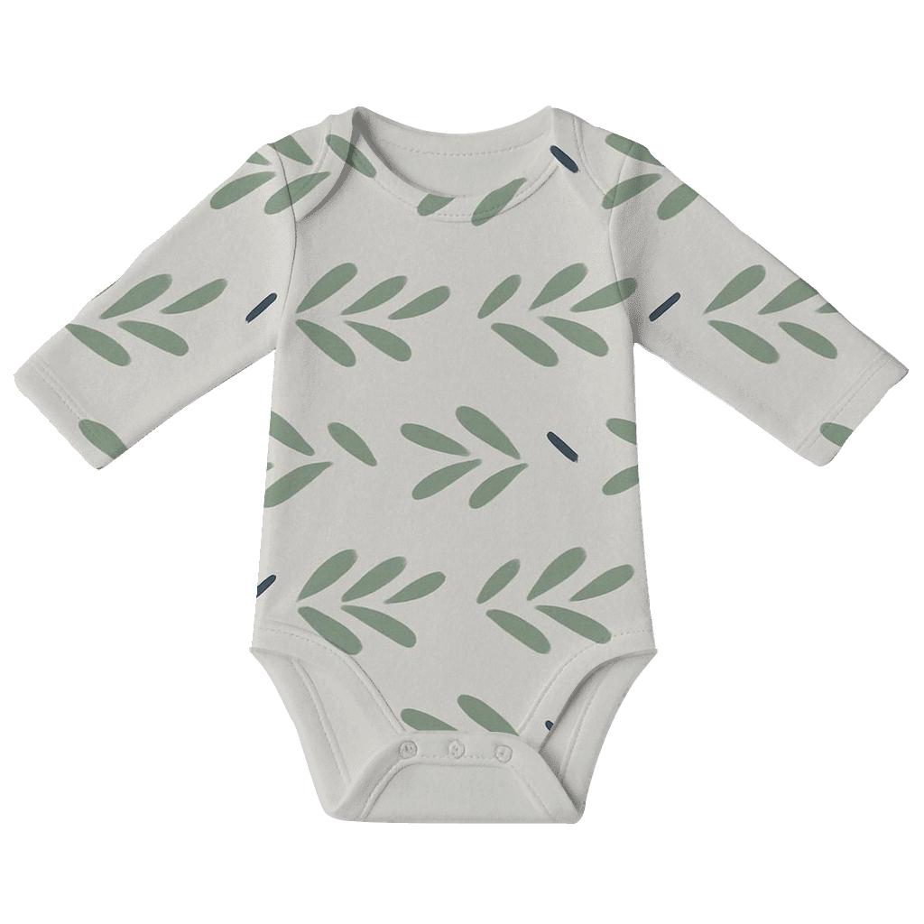 Soft Frond Banding Field sleeveless baby bodysuits