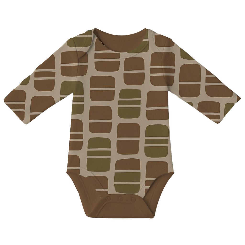 Bark Fragment Mosaic Calm soft cotton baby bodysuits