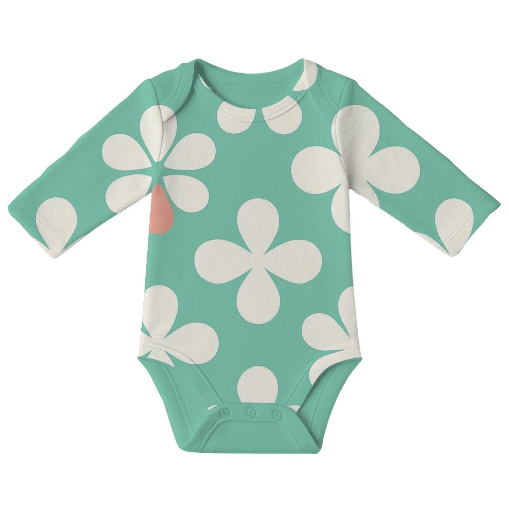 Petal Tile Modulo kimono style baby bodysuits