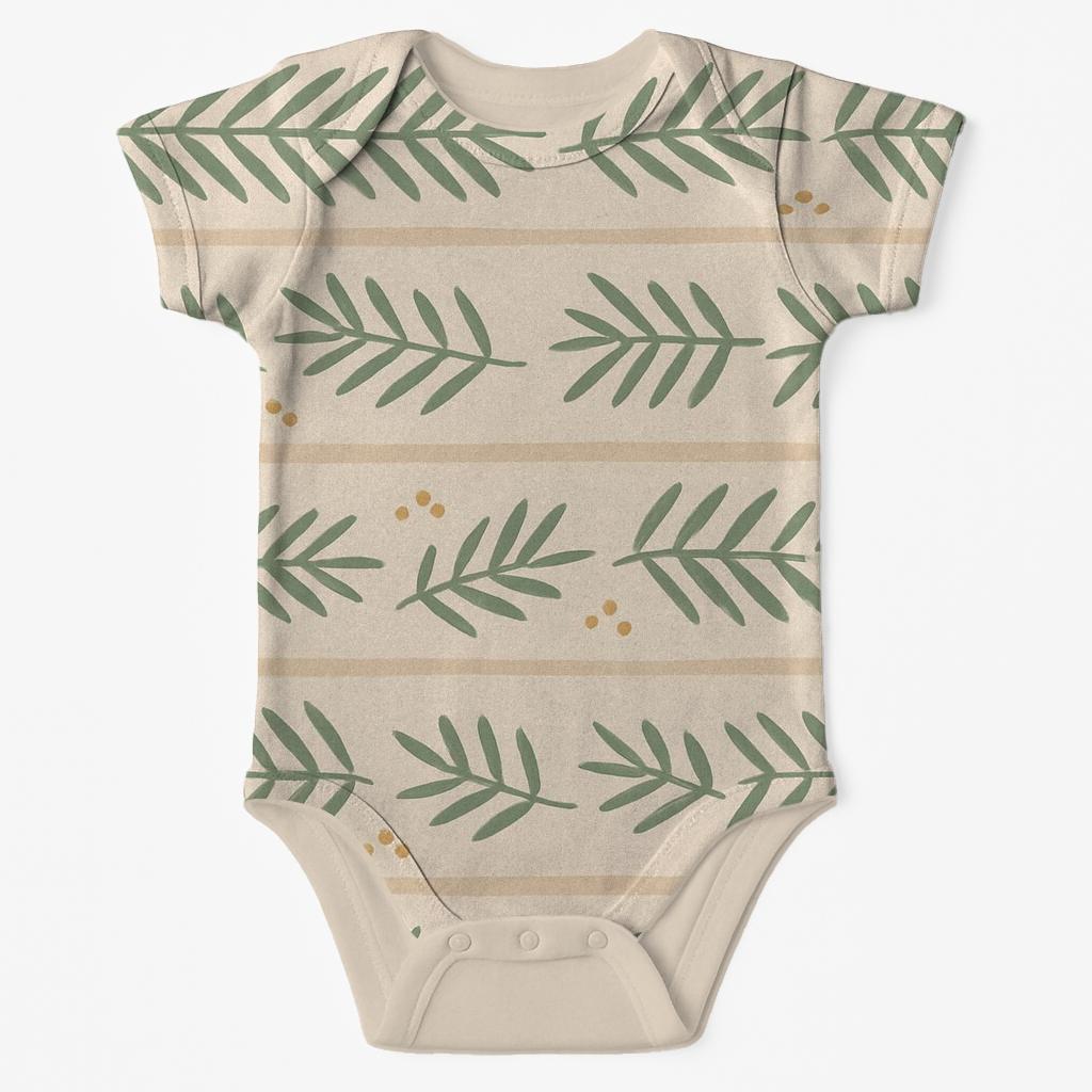 Palm Frond Banding baby bodysuits for newborns