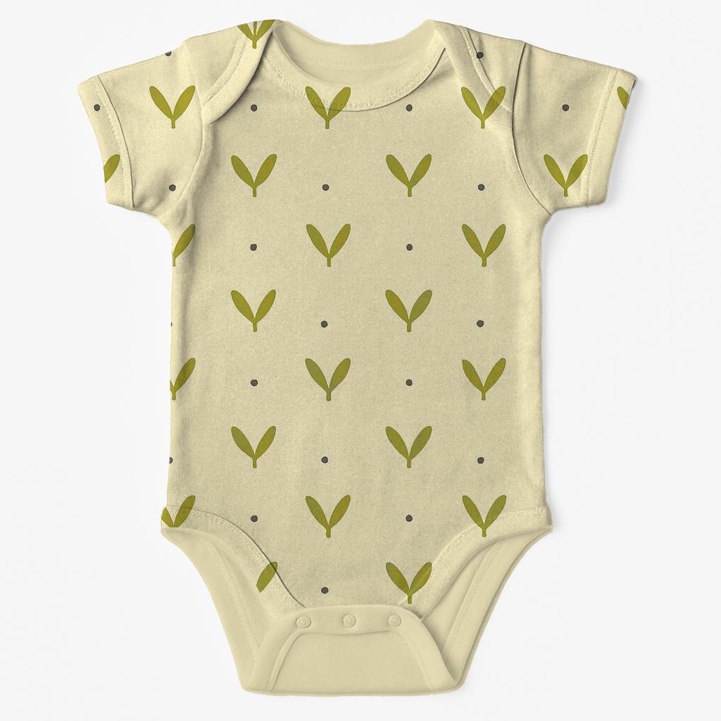 Leaf Hatch Calm Field soft cotton baby bodysuits