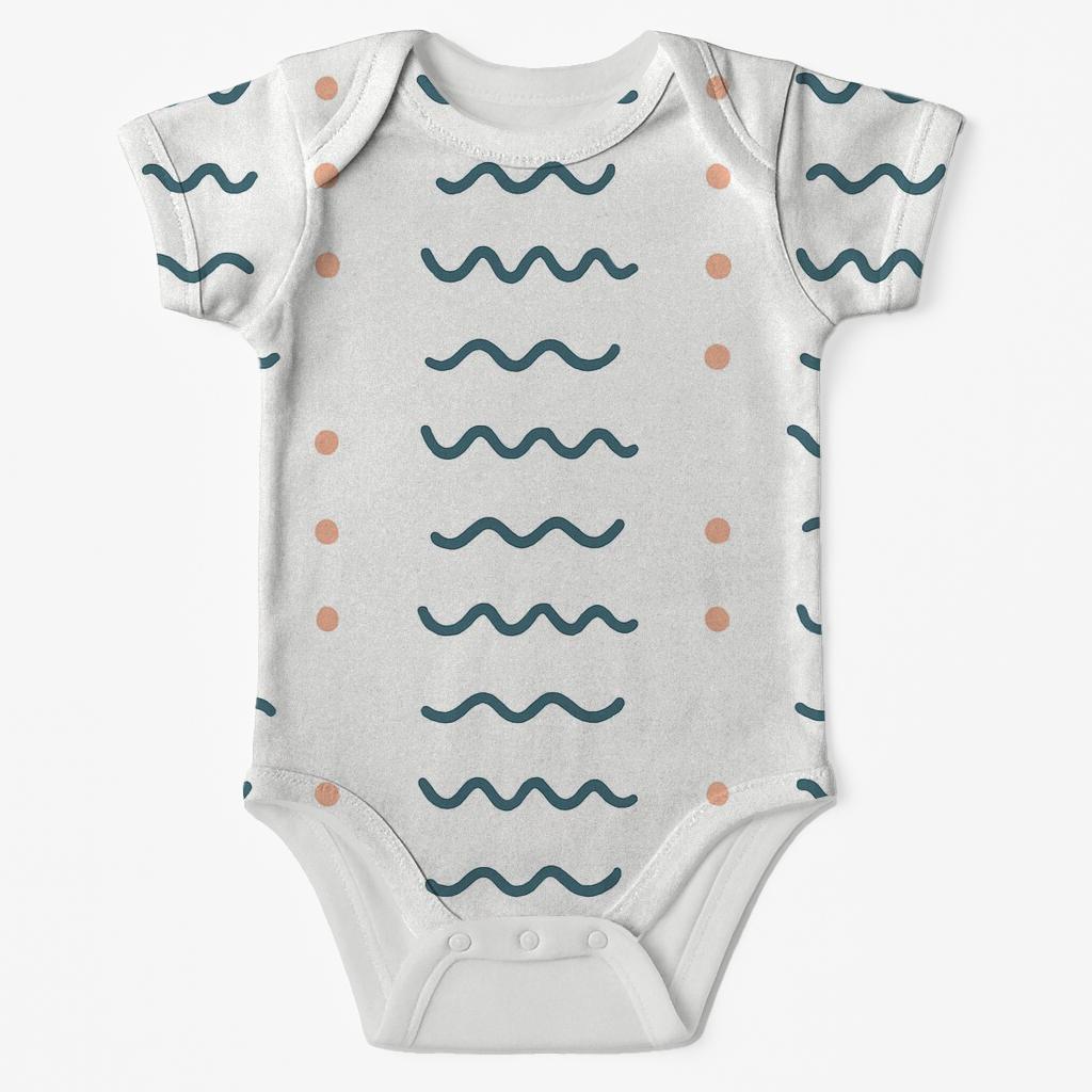 Wavelet Line Ledger personalized infant bodysuits