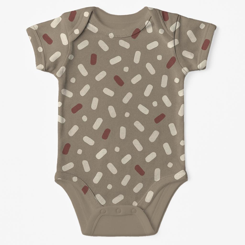 Quiet Mosaic Chips comfortable snap baby bodysuits