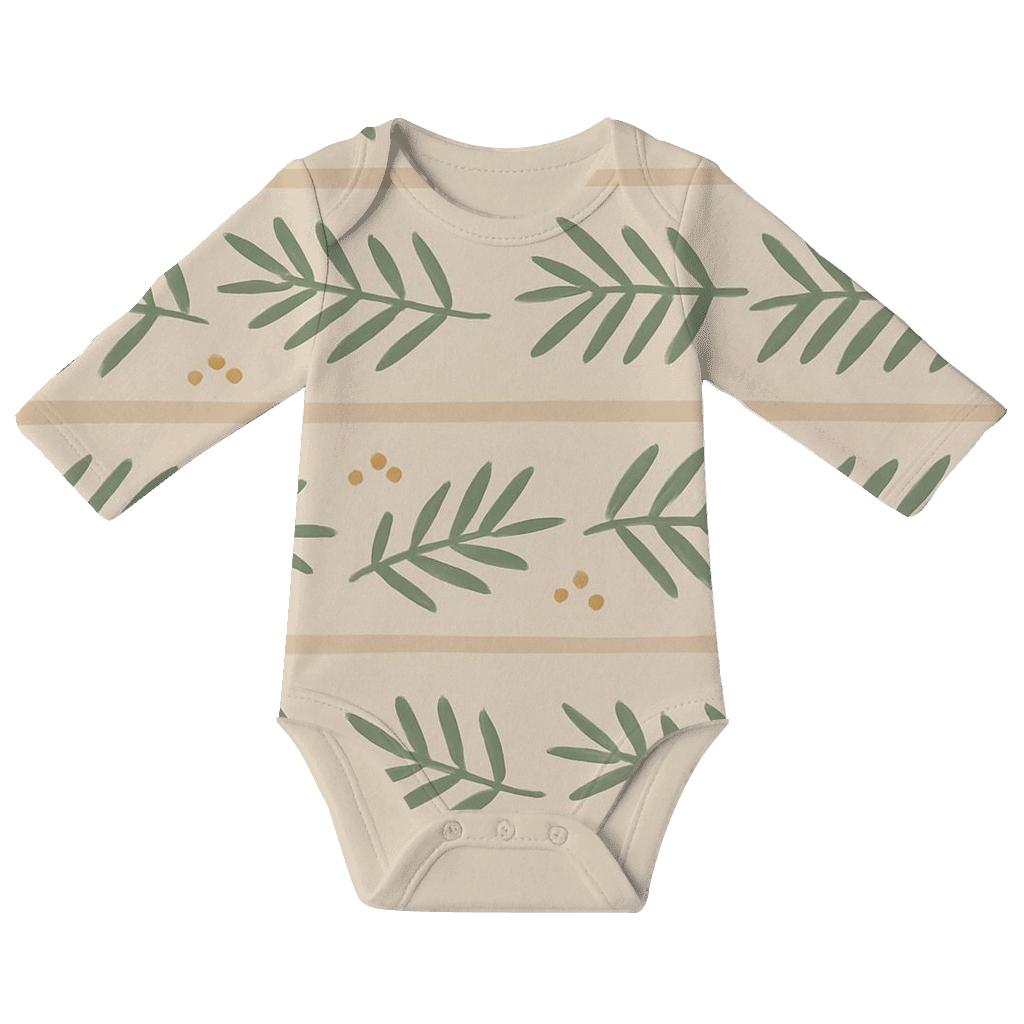 Palm Frond Banding comfortable snap baby bodysuits