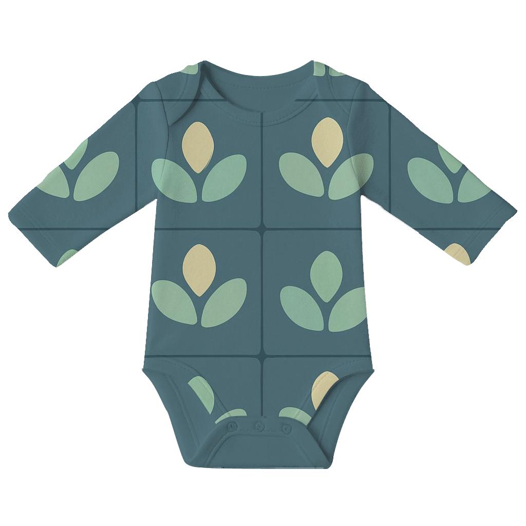 Canopy Tile Pebble Leaves custom baby bodysuits