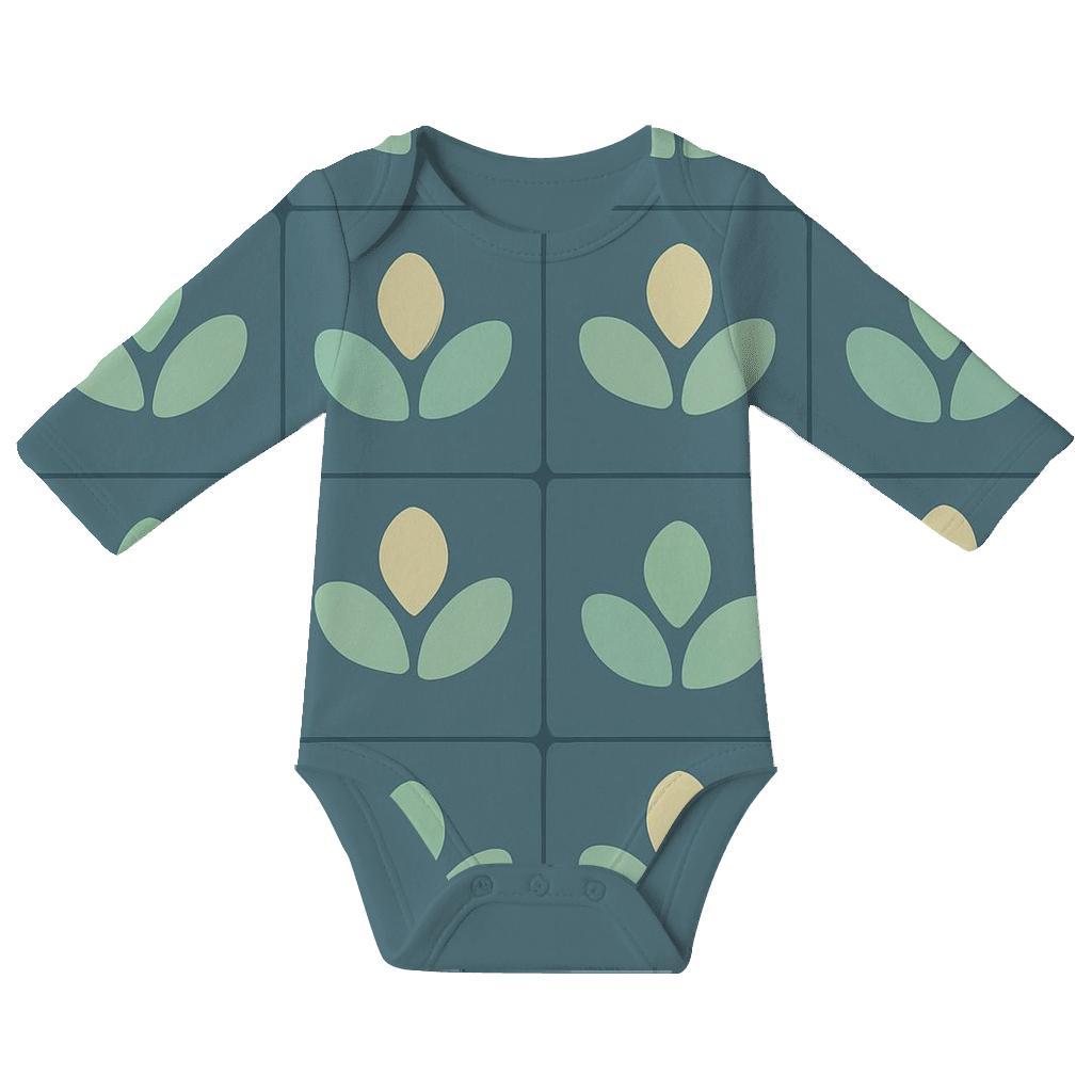 Canopy Tile Pebble Leaves custom baby bodysuits
