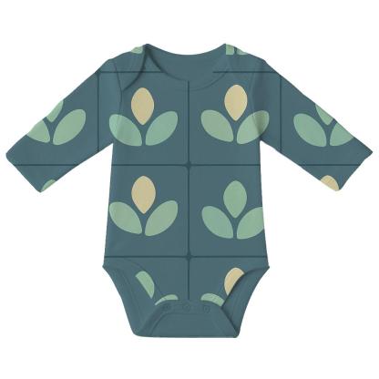 Canopy Tile Pebble Leaves custom baby bodysuits