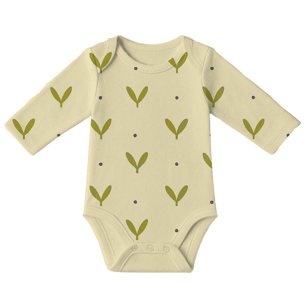 Leaf Hatch Calm Field soft cotton baby bodysuits