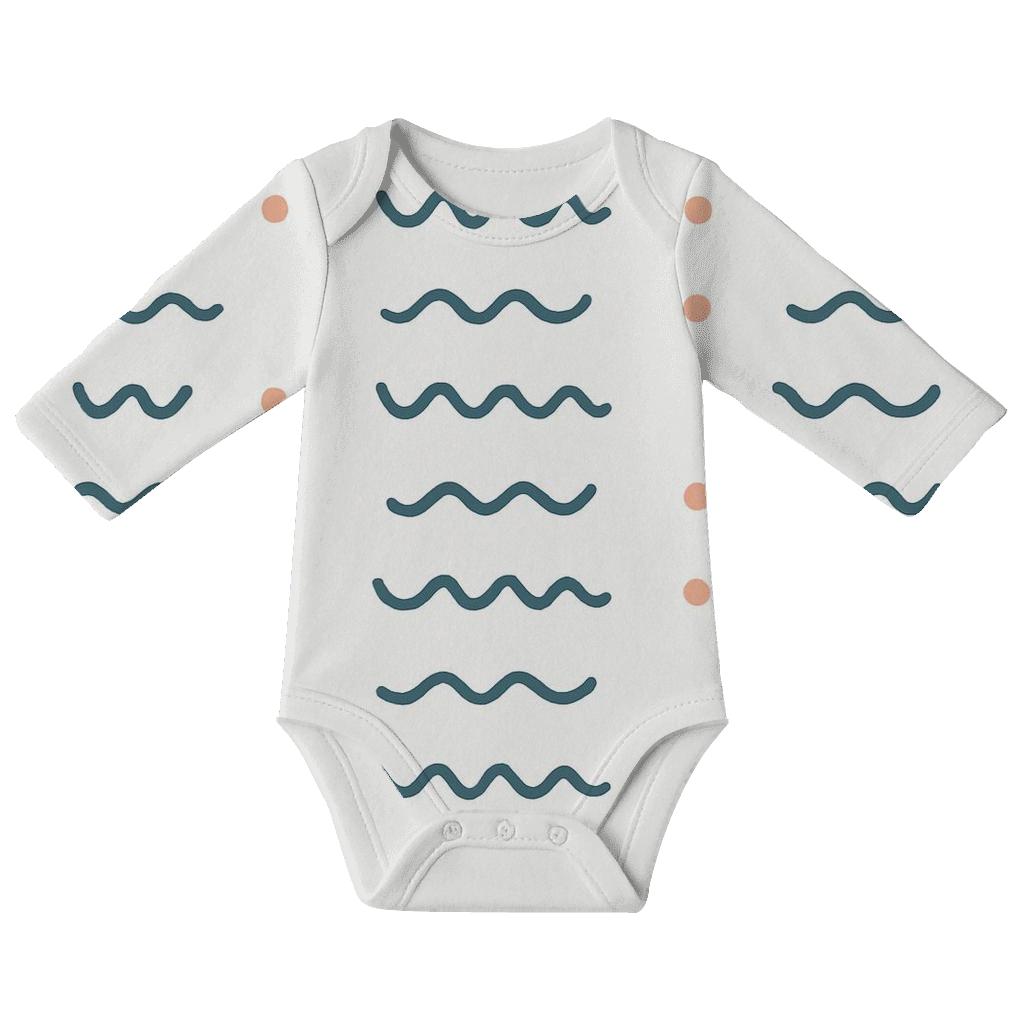 Wavelet Line Ledger personalized infant bodysuits