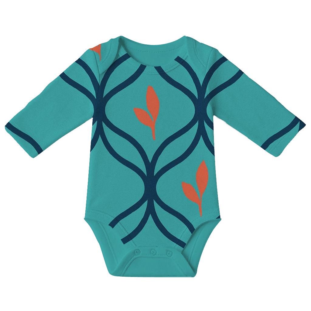 Frond Arc Lattice comfortable snap baby bodysuits