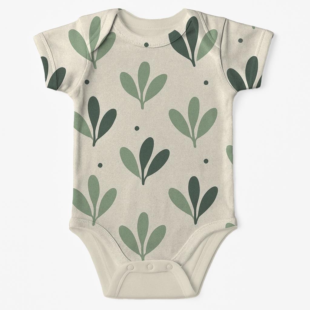 Pebble Leaf Drizzle organic baby bodysuits
