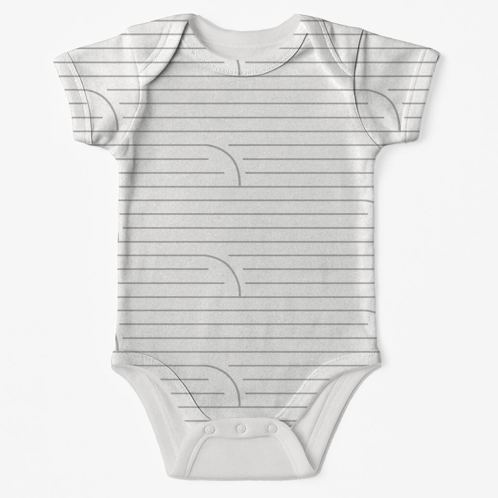 Quiet Arc Step Stripes comfortable snap baby bodysuits