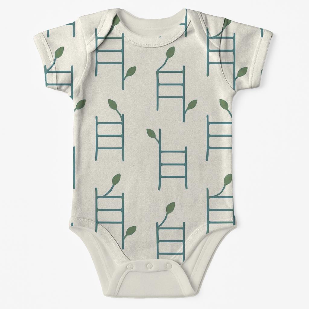 Vine Ladder Offset unique printed baby bodysuits