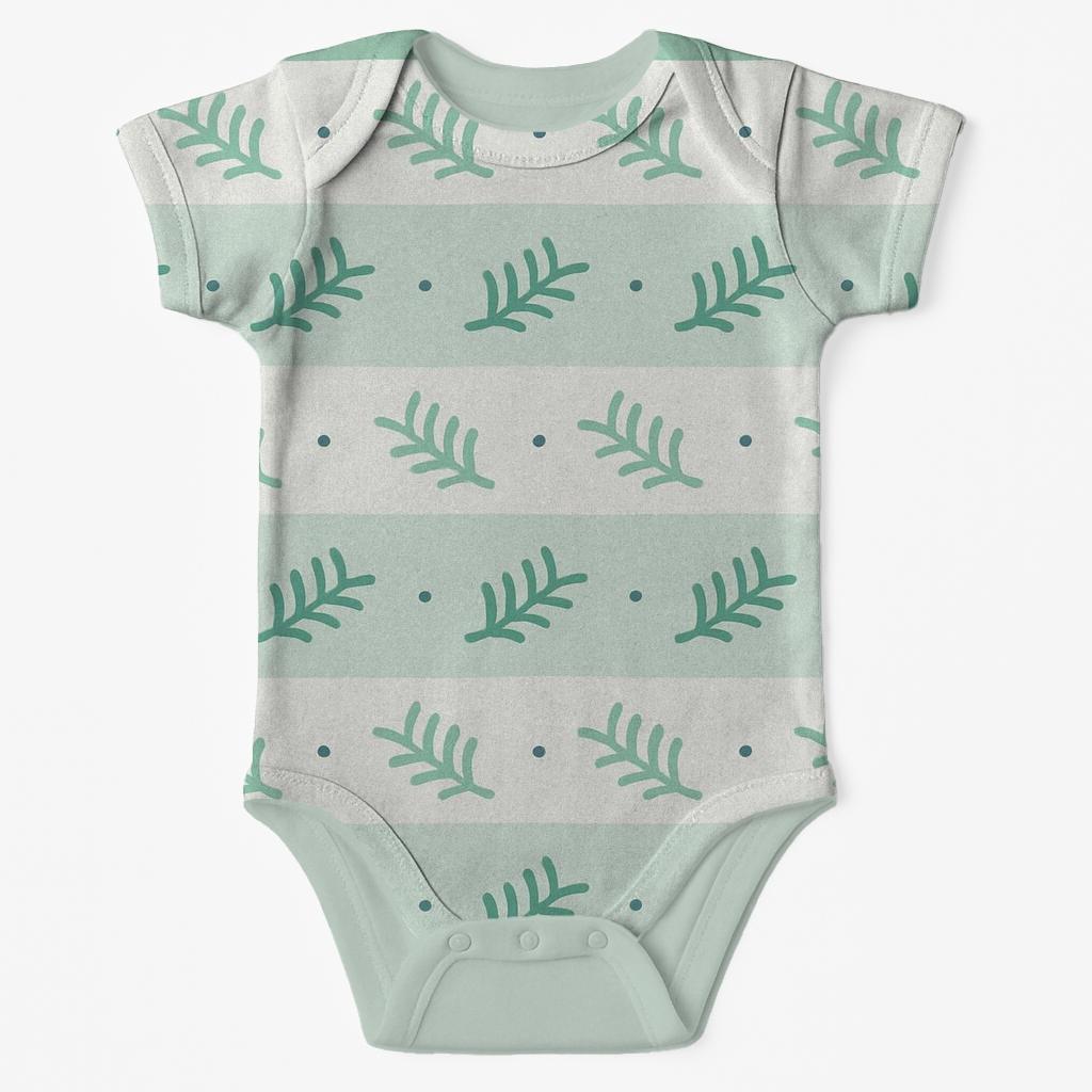 Mini Frond Banding personalized infant bodysuits