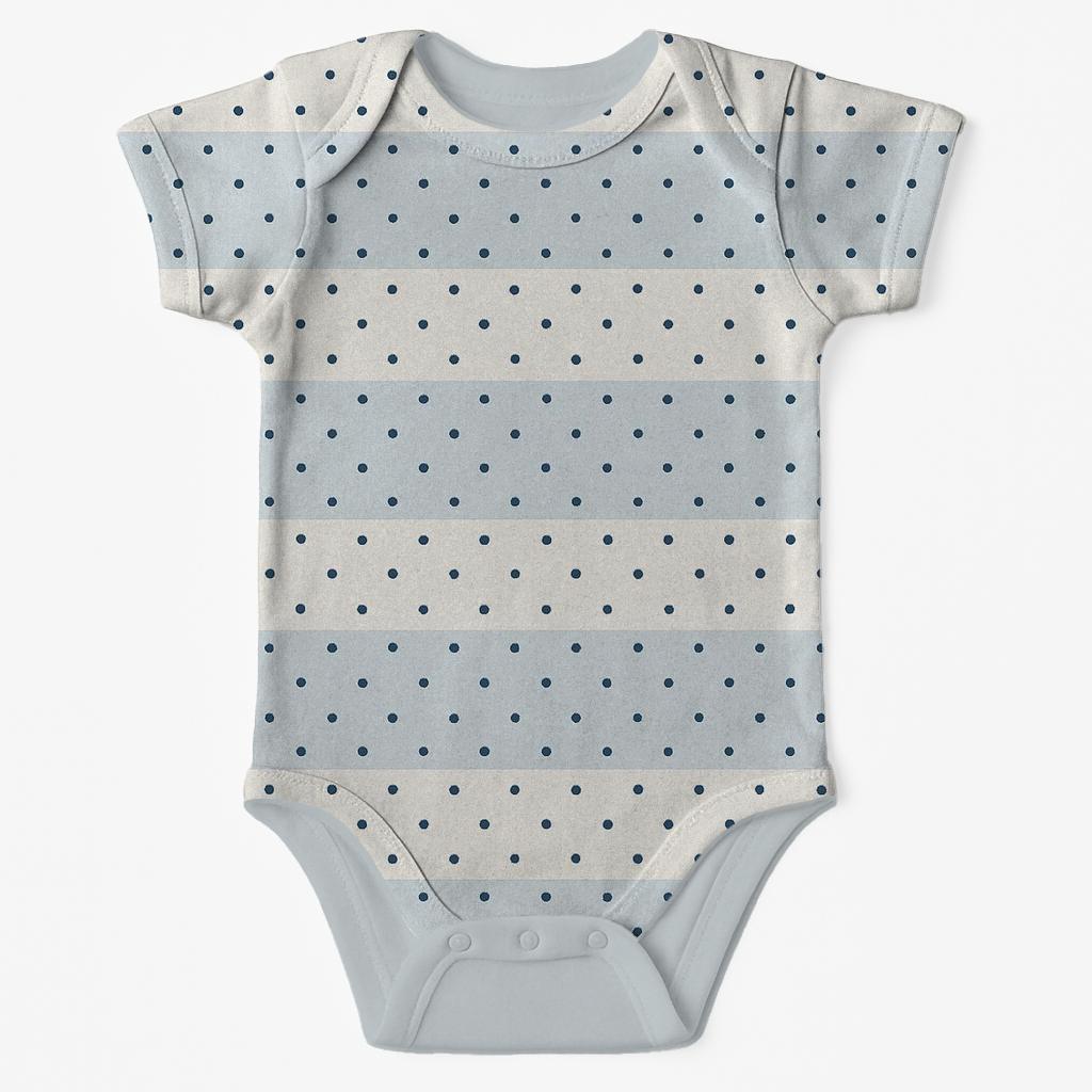 Banded Dot Interval Grid custom baby bodysuits