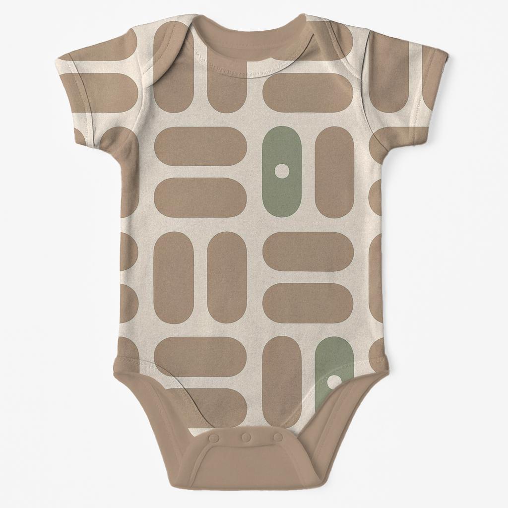 Round Pod Tile Grid comfortable snap baby bodysuits