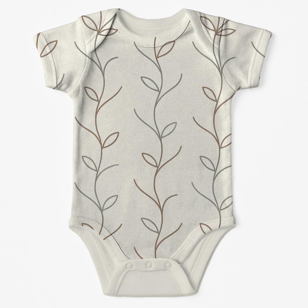 Soft Branch Weave Lines baby bodysuits for newborns