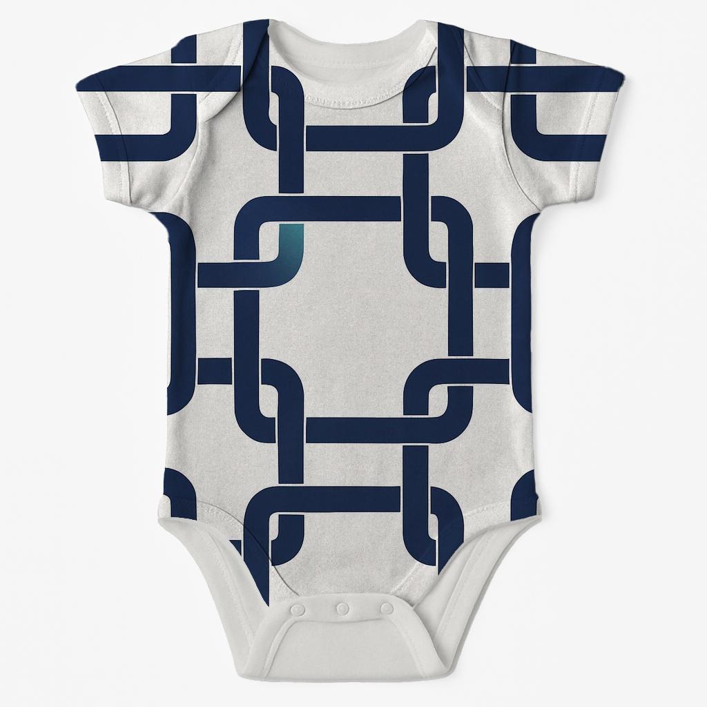 Interlace Ribbon Squares kimono style baby bodysuits