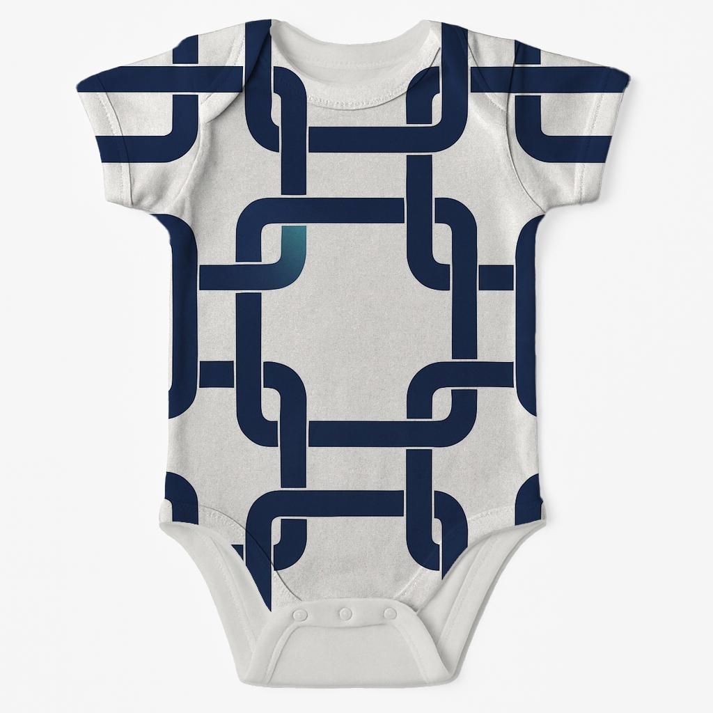 Interlace Ribbon Squares kimono style baby bodysuits