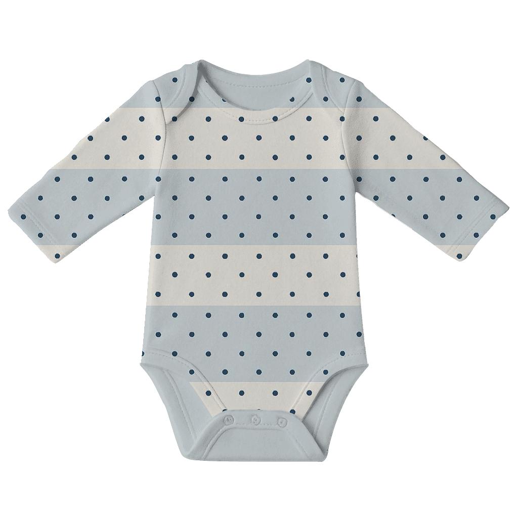 Banded Dot Interval Grid baby bodysuits for newborns