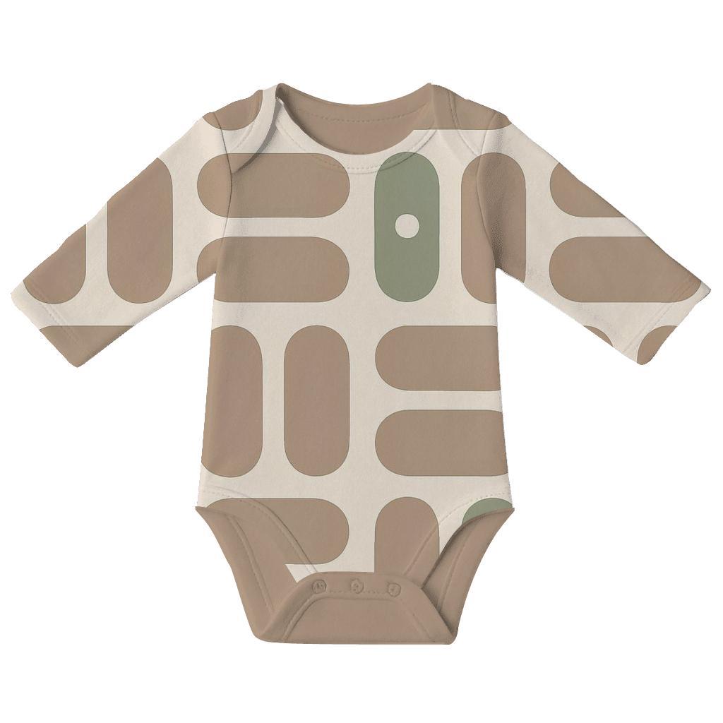 Round Pod Tile Grid unique printed baby bodysuits