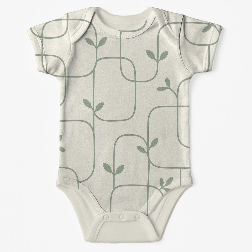 Offset Vine Lattice Calm baby bodysuits for newborns