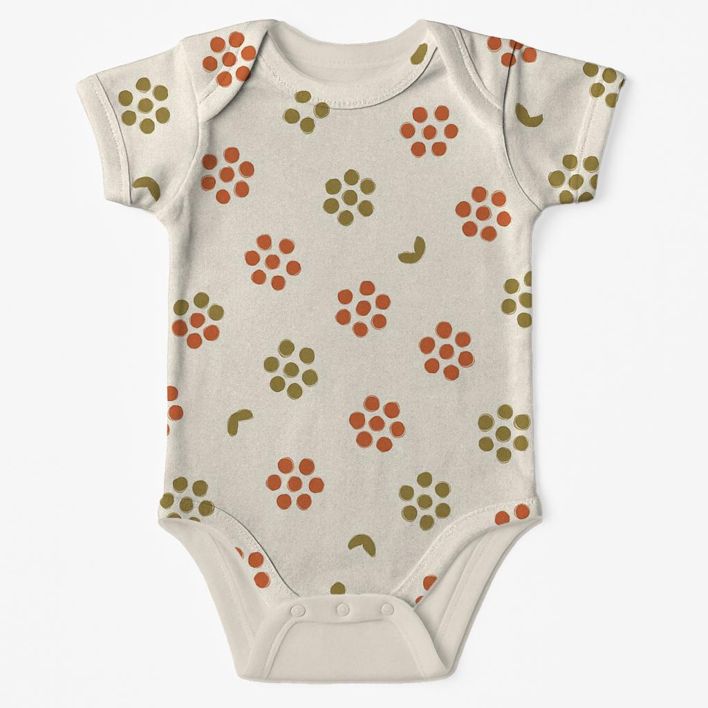 Seed Dot Drift Field unique printed baby bodysuits