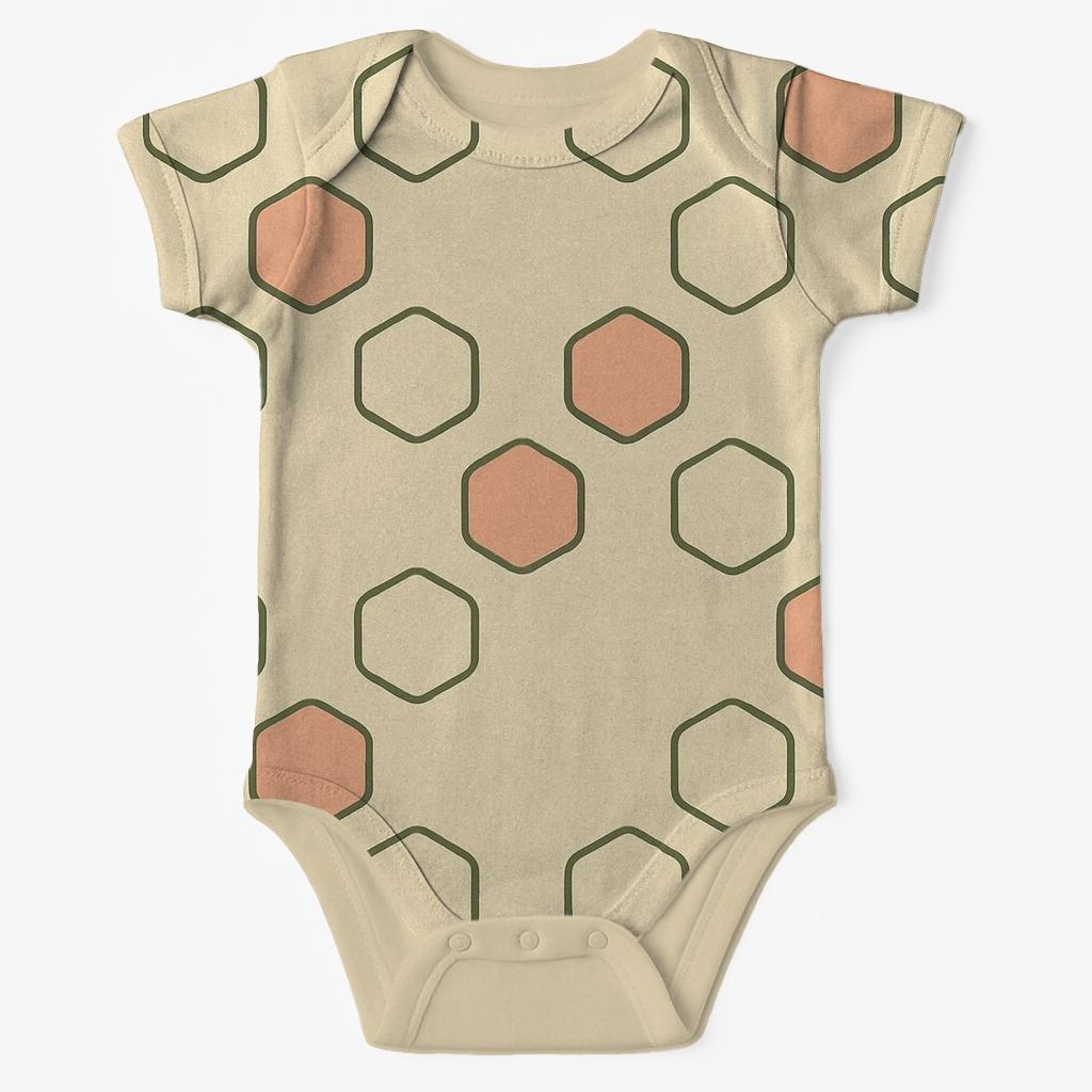 Hex Whisper Scatter unique printed baby bodysuits