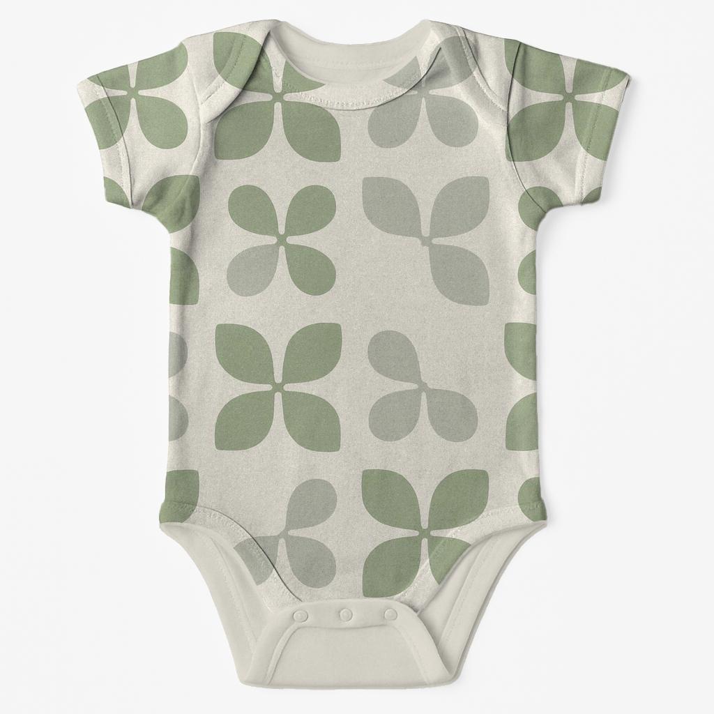 Canopy Tile Pebble Leaves soft cotton baby bodysuits