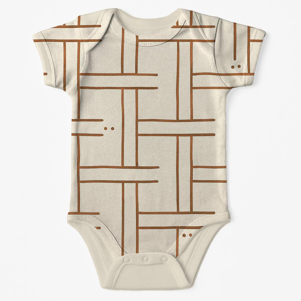 Branch Weave Minimal Crosslines comfortable snap baby bodysuits
