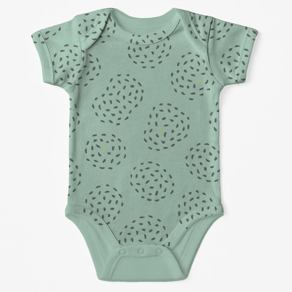 Cellular Dash Field organic baby bodysuits
