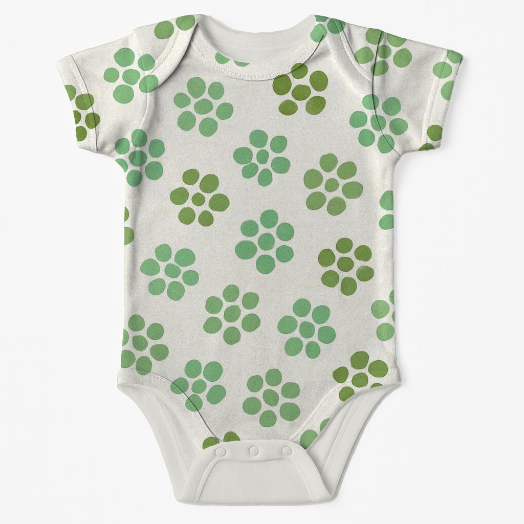 Moss Patch Micro Clusters organic baby bodysuits