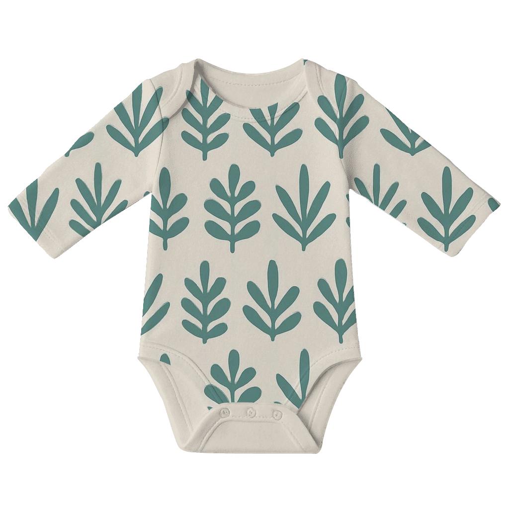 Frond Banding Step Repeat organic baby bodysuits