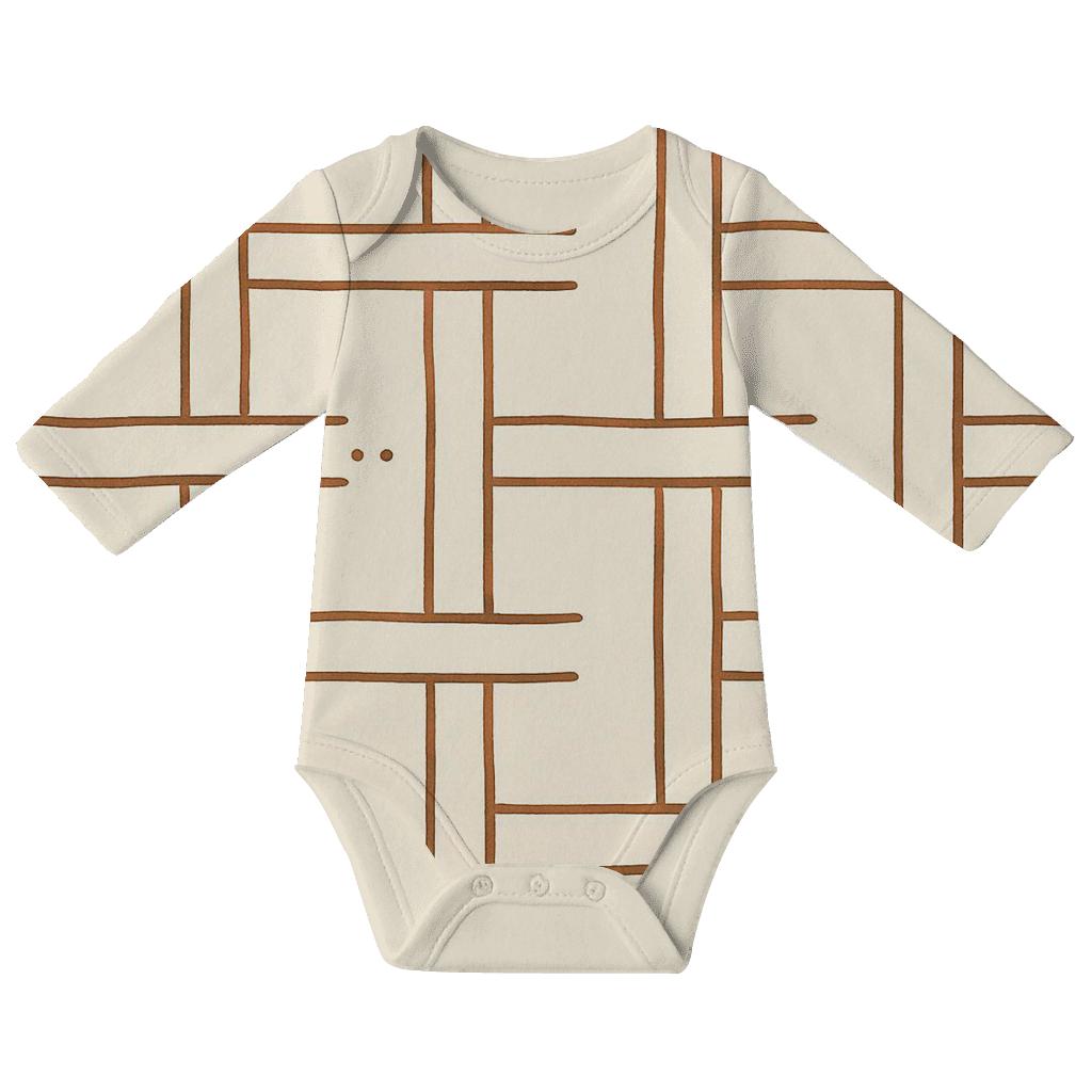Branch Weave Minimal Crosslines custom baby bodysuits