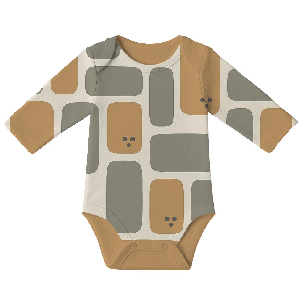 Bark Fragment Mosaic Blocks unique printed baby bodysuits
