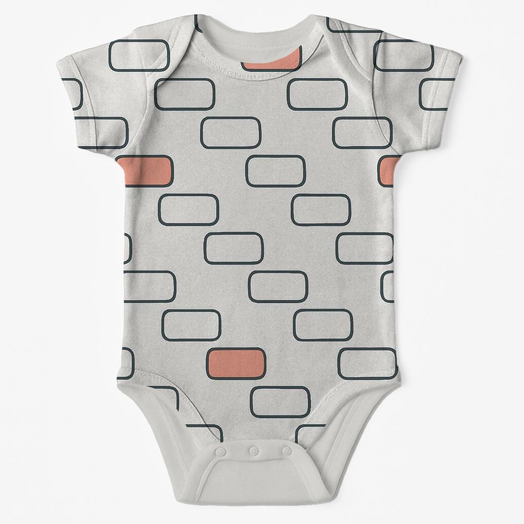 Soft Step Domino Grid comfortable snap baby bodysuits