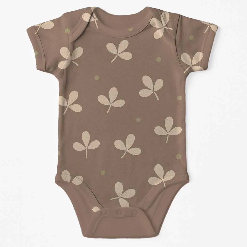Pebble Leaf Clusters custom baby bodysuits