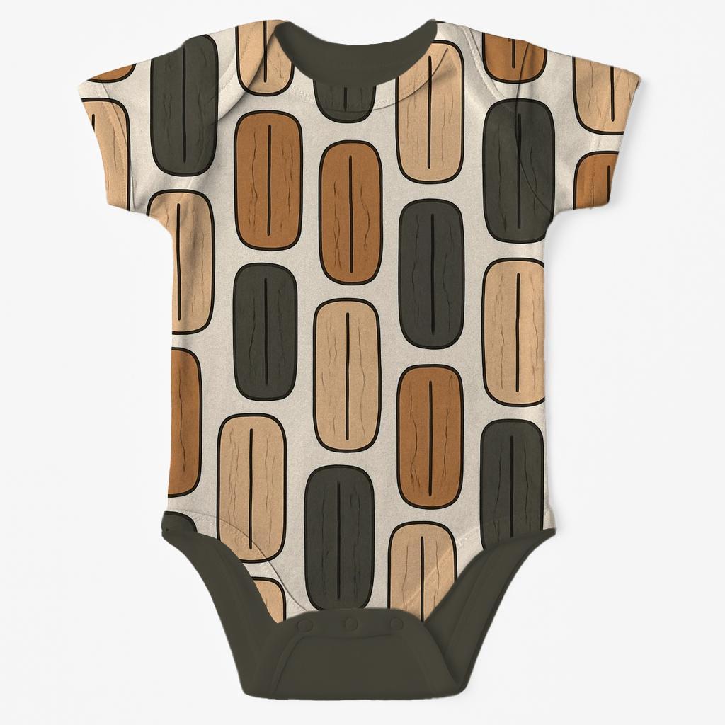 Bark Fragment Mosaic custom baby bodysuits