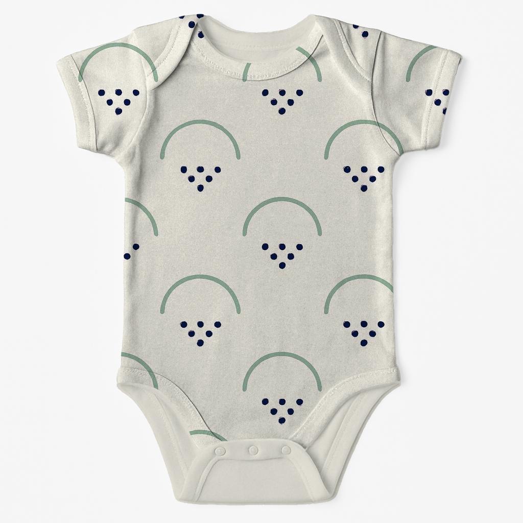 Quiet Canopy Dots And Arcs kimono style baby bodysuits