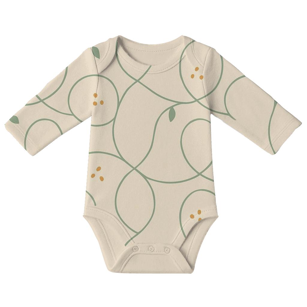 Vine Loop Grid With Seed Dots custom baby bodysuits