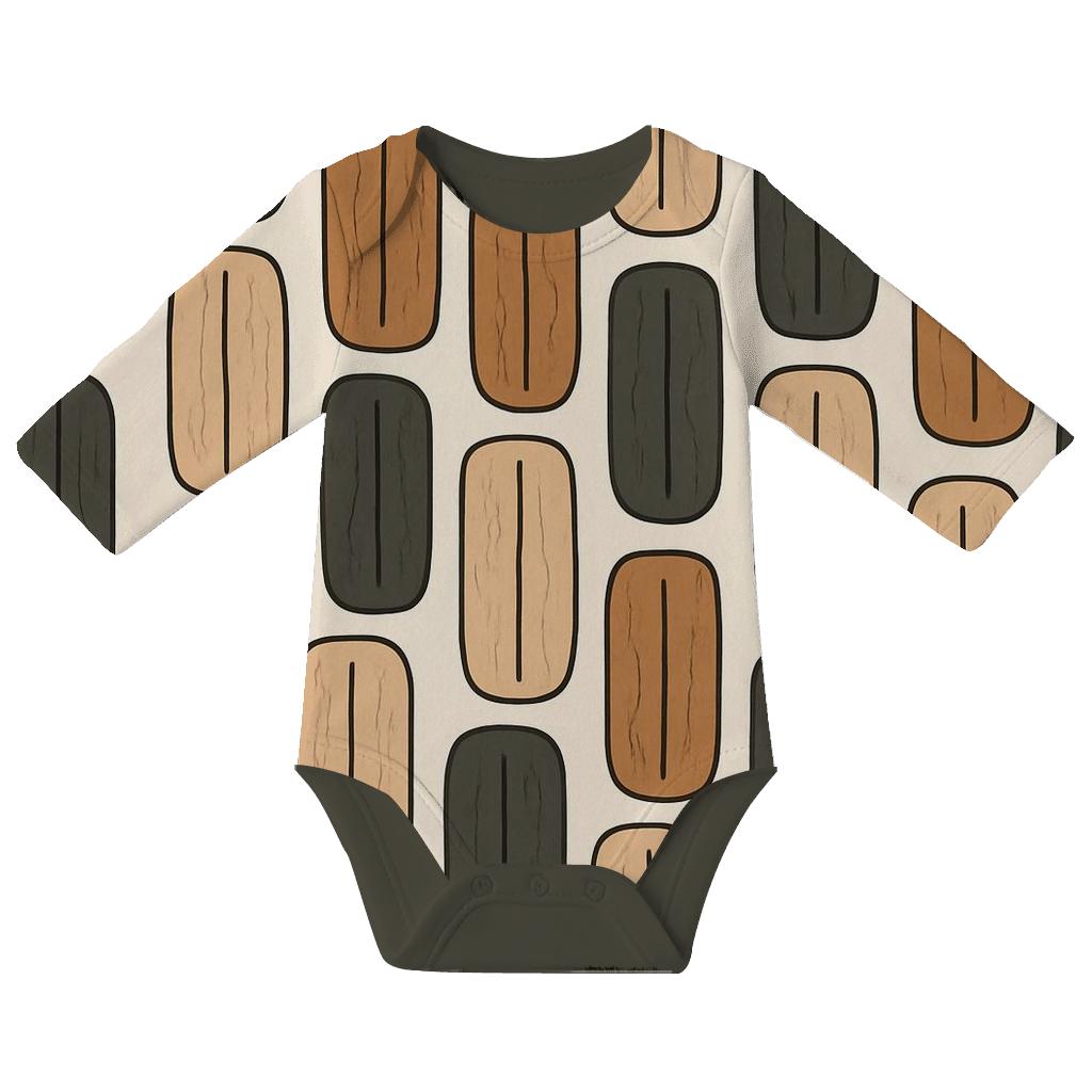 Bark Fragment Mosaic baby bodysuits for newborns