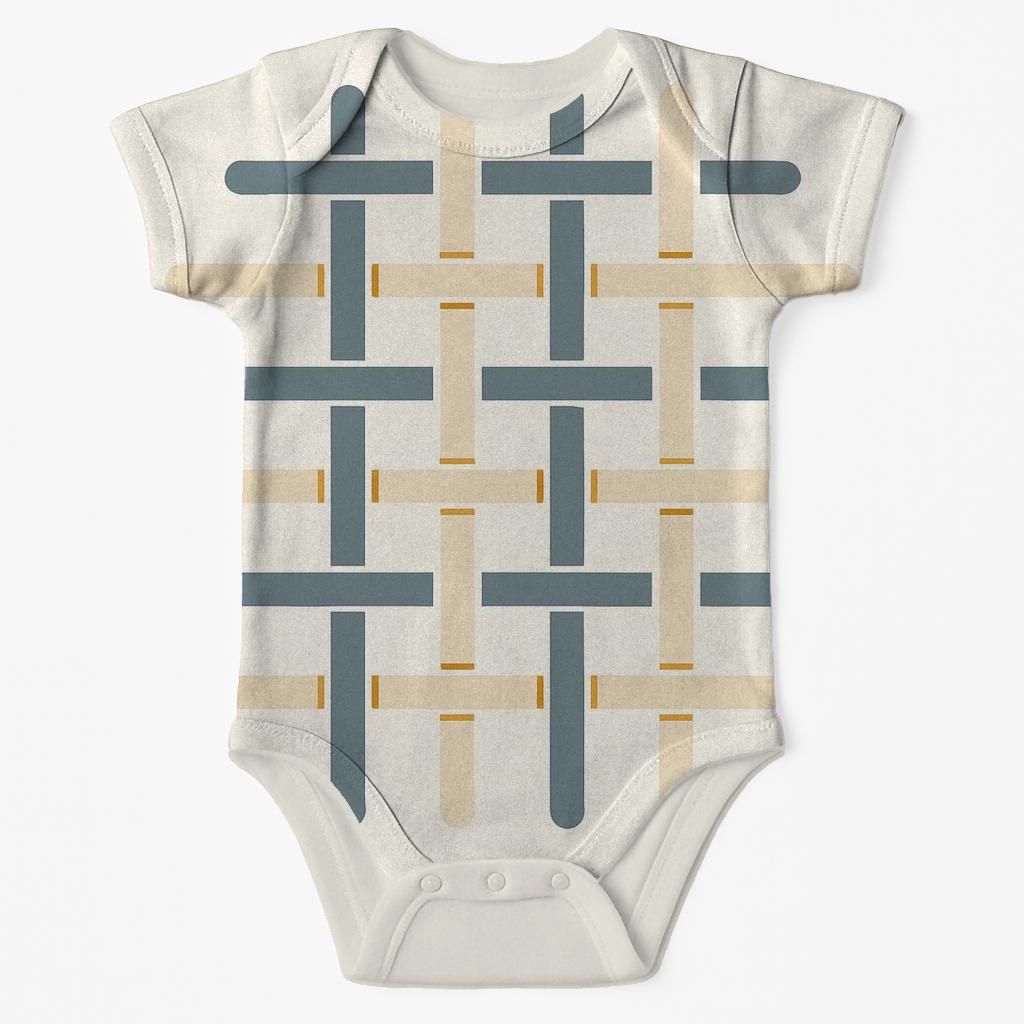 Ribbon Lattice Interleave soft cotton baby bodysuits