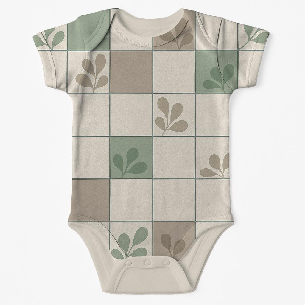 Leaf Pebble Cluster Tiles comfortable snap baby bodysuits