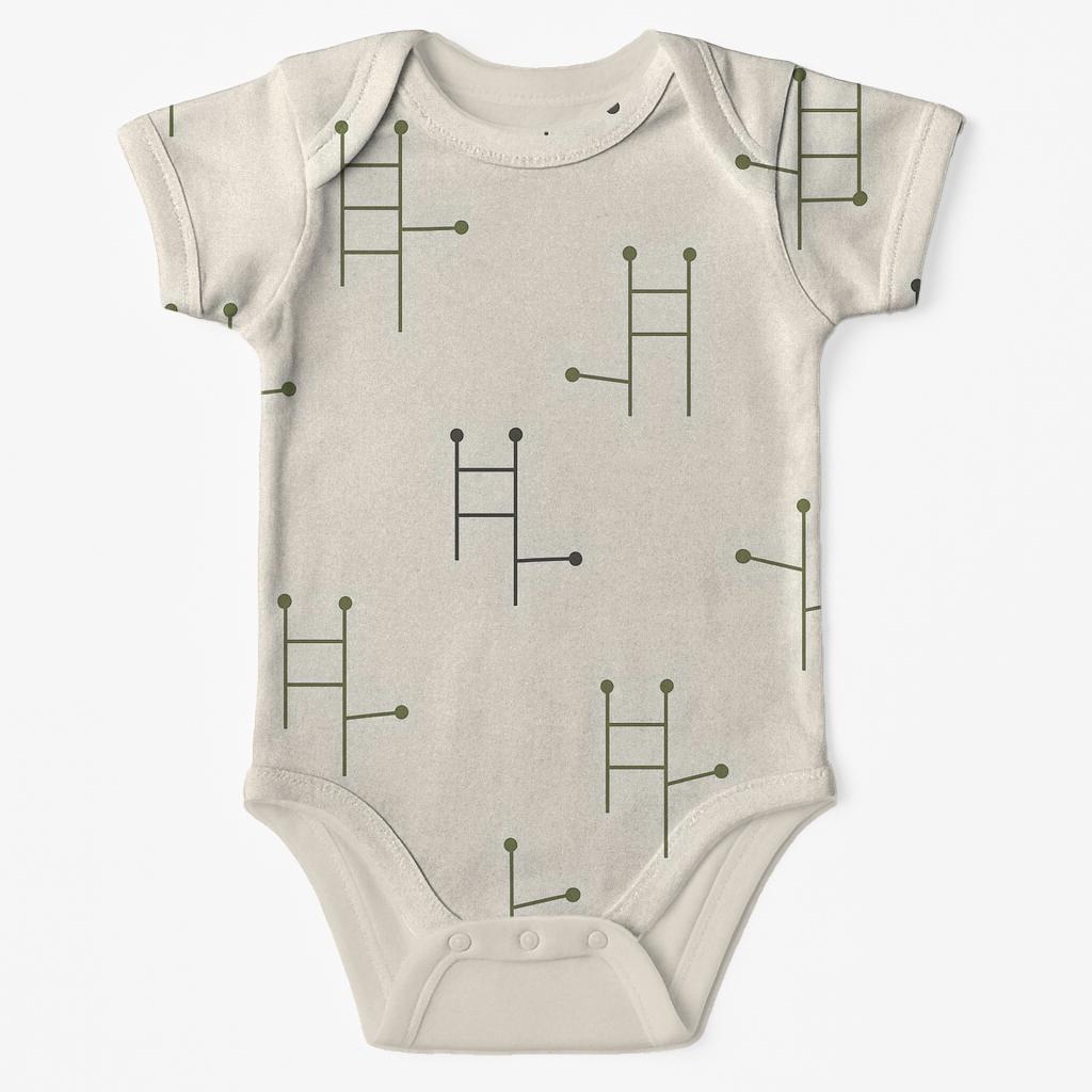 Stem Ladder Step Pattern baby bodysuits for newborns